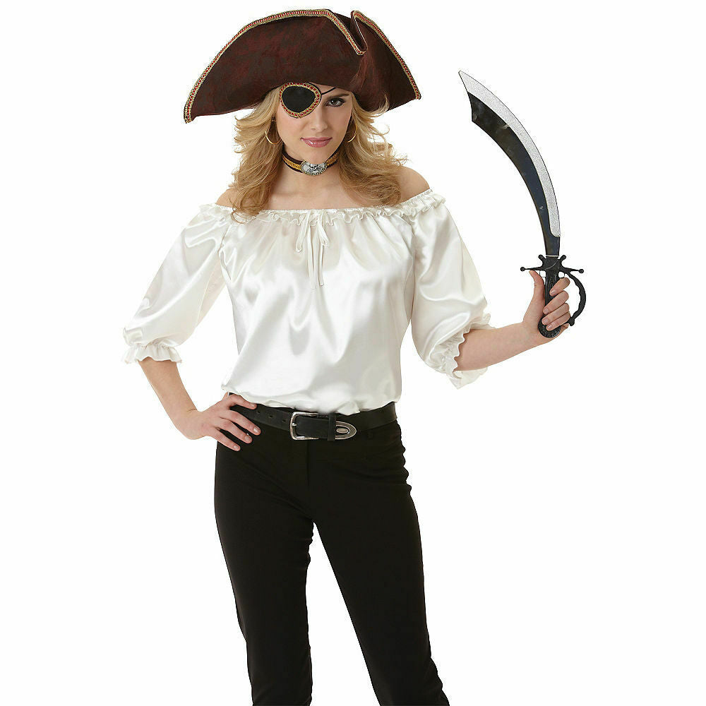 Women's Satin Pirate Blouse - Candy Apple Costumes