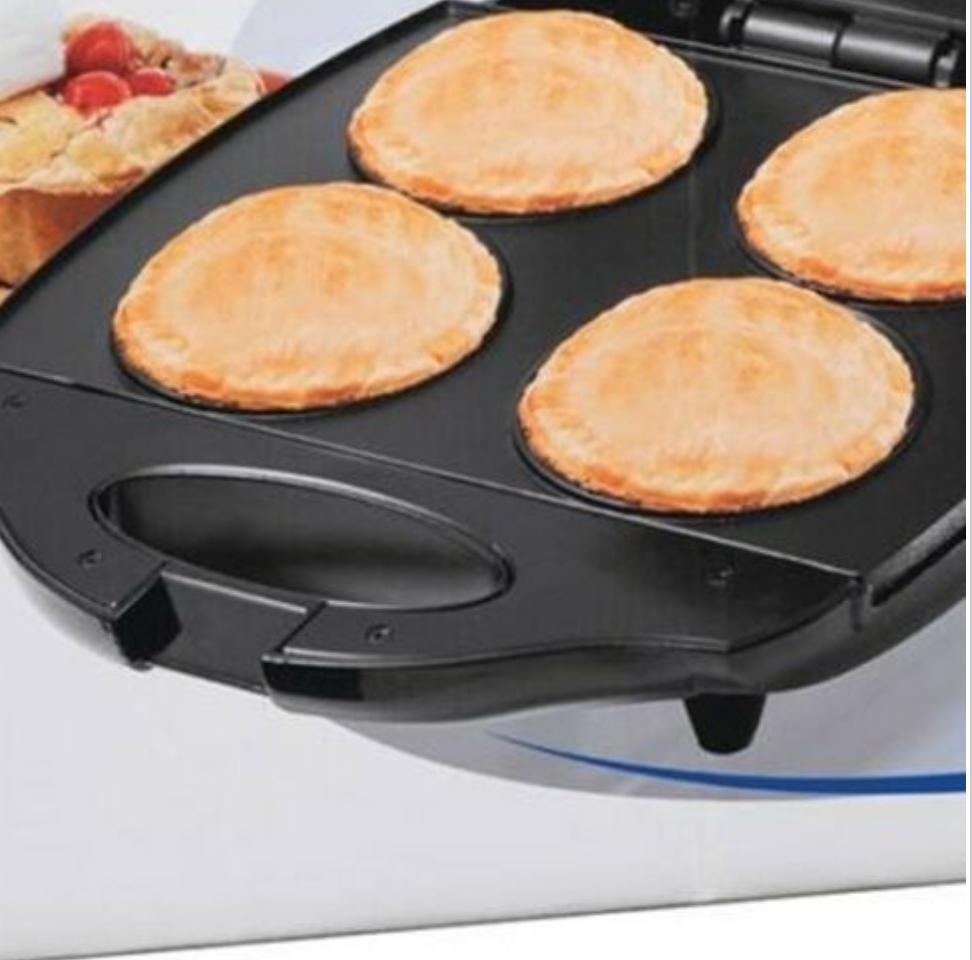 Pie Maker 4x Pies Non Stick Plates Apple Meat with Pie Cutters Electri