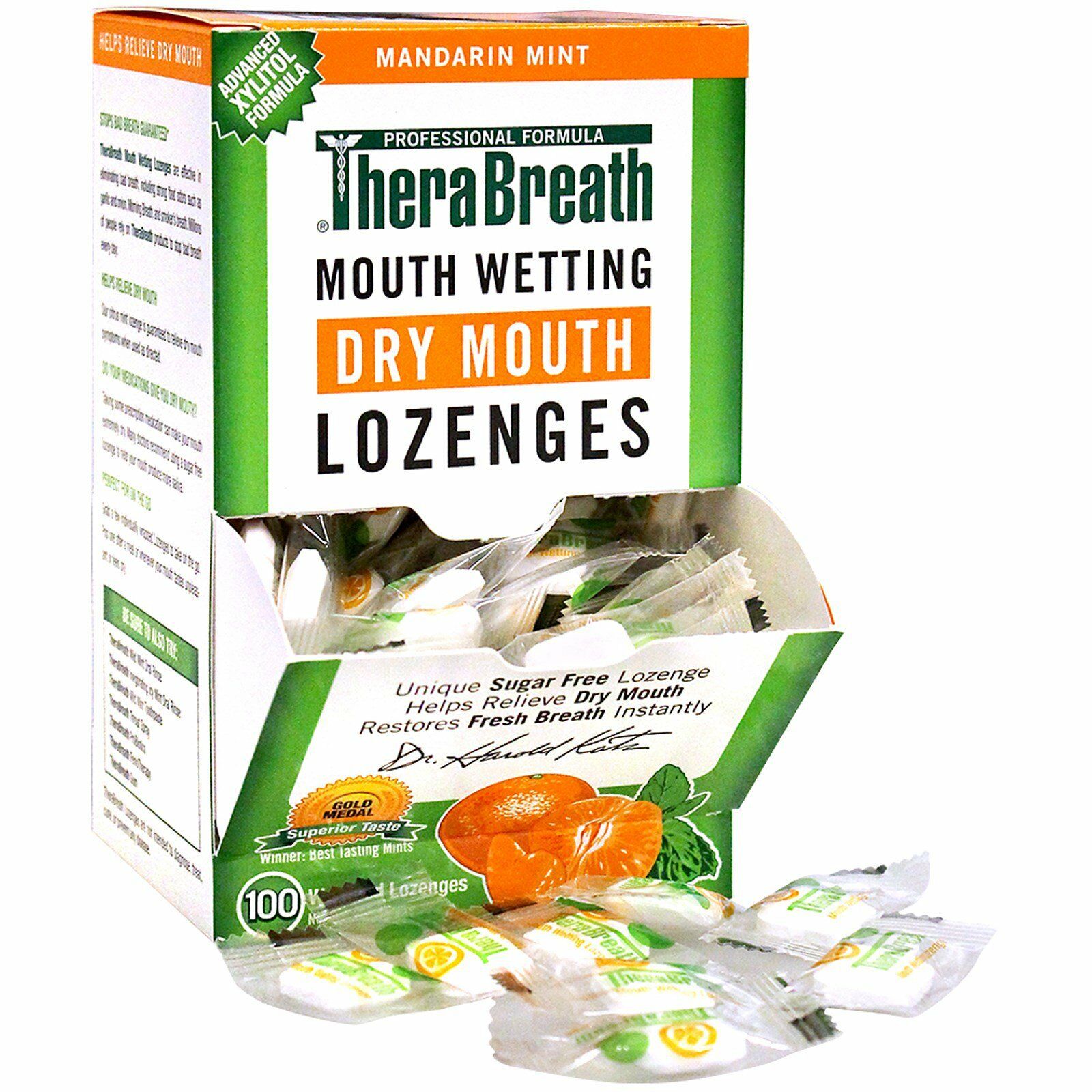 Mouth Wetting Dry Mouth Lozenges, Citrus + Mint, 100 Wrapped Lozenges