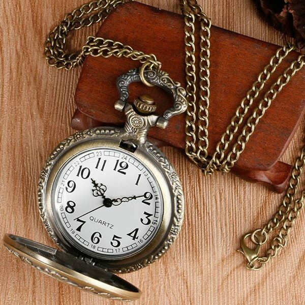Disney Alice In Wonderland Pocket Watch Chain Vintage Antique Quartz N